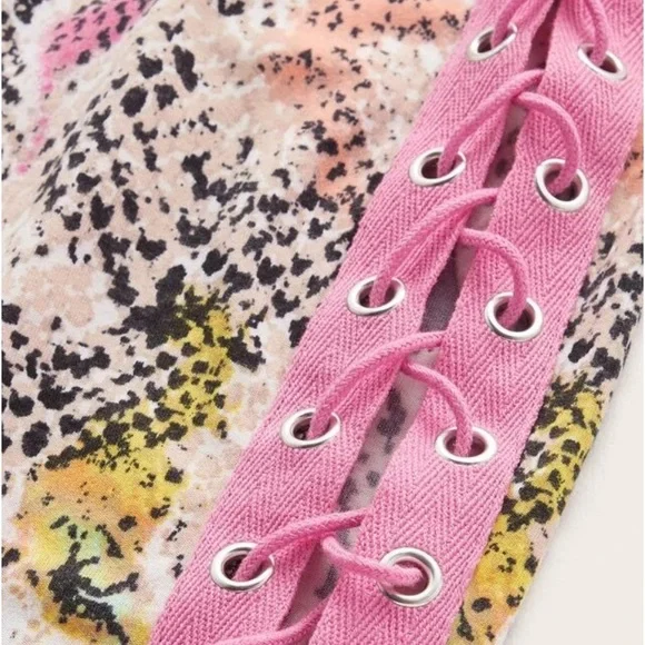 Multicolor Snakeskin Python Snake Print Halter Caged Party Cocktail Dress - Picture 11 of 12